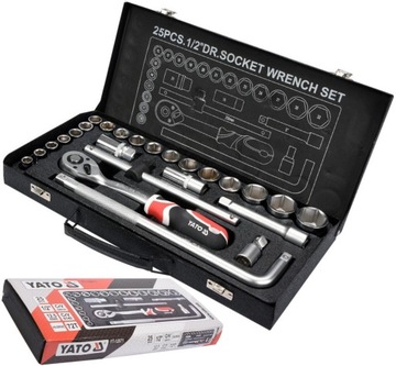 НАБОР ИНСТРУМЕНТОВ YATO 1/2, 25 ШТ. ТОРЦЕВЫЕ КЛЮЧИ С ТРЕЩОТКОЙ YT-12671