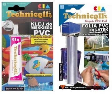 KLEJ + ŁATKA DO BASENÓW MATERACY PIŁEK PVC 20ml