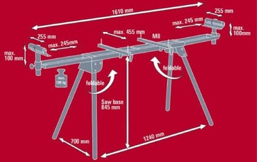 РАБОЧИЙ СТОЛ ДЛЯ ТОРЦОВЫХ ПИЛОВ EINHELL MSS1610 HIT