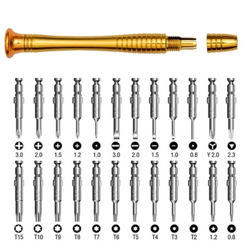 ZESTAW ŚRUBOKRĘTÓW PRECYZYJNYCH 25w1 TORX ROZMIARY