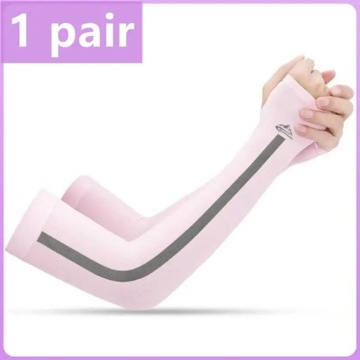 1 Pair Ice Silk Sleeve Cooling Sun Shade Women Men Sleeve Uv Protection Lon