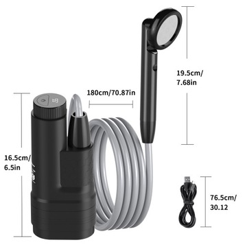 ТУРИСТИЧЕСКИЙ ДУШ ЭЛЕКТРИЧЕСКИЙ НАСОС 4000МАч АККУМУЛЯТОР