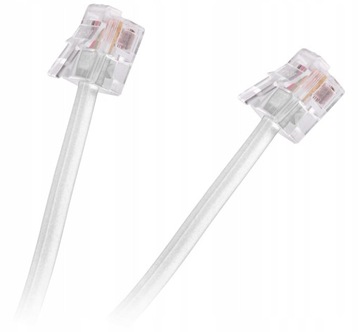 Kabel telefoniczny RJ11/RJ12 2m biały płaski 6P6C