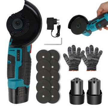 МИНИ-АККУМУЛЯТОРНАЯ ШЛИФРОВАЛЬНАЯ МАШИНА УГЛОВАЯ 75 ММ 10 ПОРТАТИВНЫХ ДИСКОВ 12 В 19500 об/мин