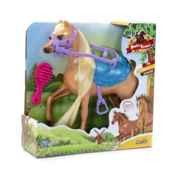 ЛОШАДЬ С ДЛИННОЙ ГРИВОЙ для куклы ФИГУРКА Разные цвета