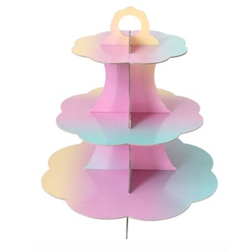 Patera papierowa na ciasto babeczki KOLOROWA RAINBOW urodziny