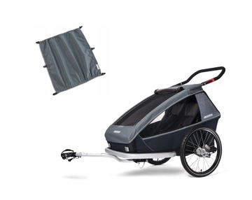 Przyczepka rowerowa dla dzieci Croozer Kid Vaaya 2 Graphite Blue + osłona