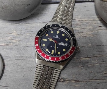 STALOWY MĘSKI ZEGAREK TIMEX Q REISSUE TW2T80700