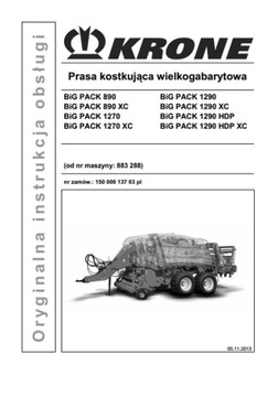 Krone Big Pack 890/1270/1290 (HC, HDP, HDP XC) - instrukcja obsługi PL