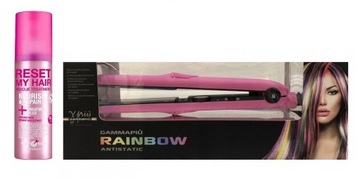 Gamma Piu Rainbow Prostownica Różowa + spray