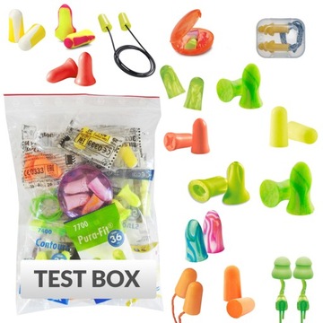 3Kamido TEST BOX Zatyczki do Uszu 17 Par Różnych