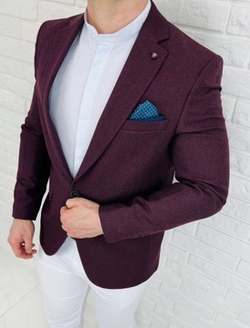 Элегантный мужской бордовый пиджак - 56