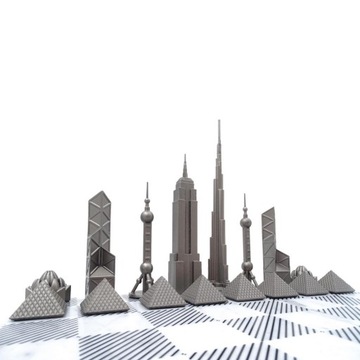 Набор шахмат из нержавеющей стали Skyline World Icons