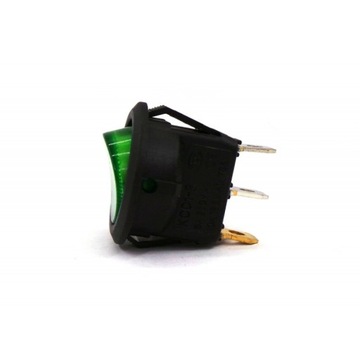 Выключатель вкл./выкл., фиксирующийся светодиод 20 мм, зеленый