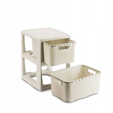 КНИЖНЫЙ ШКАФ-СТОЙКА С 2 КОРЗИНАМИ ИЗ РОТАНГА BRANQ 1727A