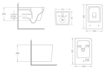 VELDMAN Misa WC INES innowacyjny system spłukiwania RIMLESS TORNADO bidet