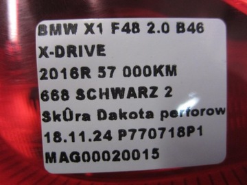 BMW X1 F48 SVĚTLO LEVÝ ZADNÍ LED USA 7488547 W BLATNÍK 63217350717