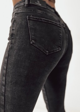 Jeansy spodnie damskie modelujące GRAFITOWE LAULIA XS/34