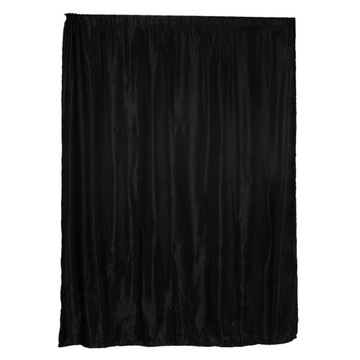 Jednokolorowe satynowe zasłony okienne Żaluzje 150x250cm Czarne