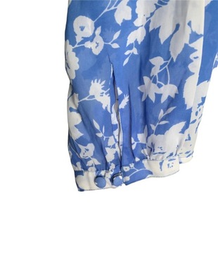 Szyfonowa bluzka z długim rękawem wzorzysta kwiatowa koszulka damska 36 S