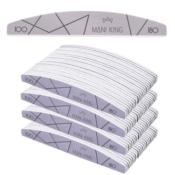 Mani King Pilnik do Paznokci Półksiężyc Łódka 180/240 Manicure Pedi 100szt