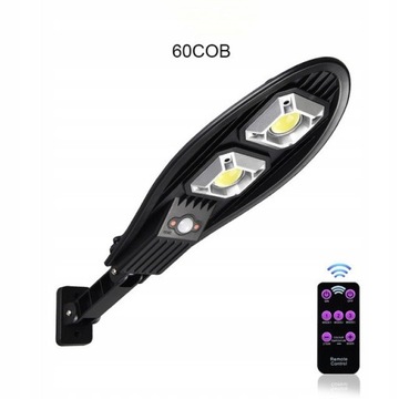 LAMPA ULICZNA LED 60COB ZEWNĘTRZNA LAMPA SOLARNA