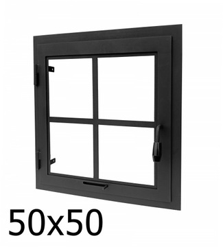 DRZWICZKI DO KOMINKA KOMINKOWE OKIENKO WITRAŻ WITRYNA DO PIECA 50x50