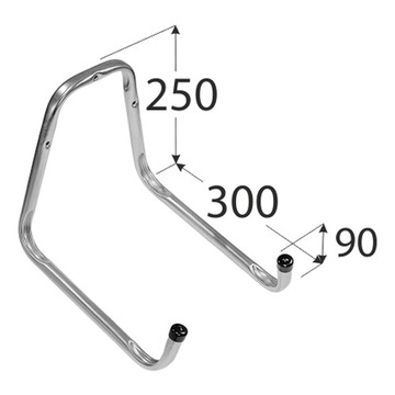 Крючок для гаража двойной гнутый настенный 30x25 HO