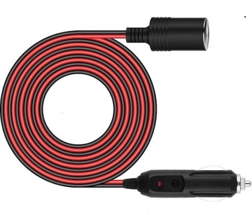 Przedłużacz gniazda zapalniczki 12V/24V LED 15A 5m