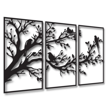 OBRAZ OBRAZY DO SALONU AŻUROWY DRZEWO DEKORACJA 3d TRYPTYK OZDOBA ŚCIENNA