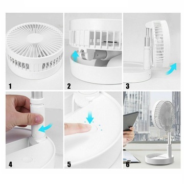 Складной вентилятор на подставке Перезаряжаемый вентилятор Сверхлегкий портативный настольный вентилятор