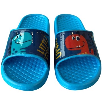 KLAPKI BASENOWE PIANKOWE DZIECIĘCE LEKKIE DINOZAUR PLAŻOWE DINO DUDE 28/29