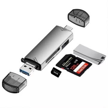 АДАПТЕР КАРТРИДЕРА USB 3.0 КАРТА ПАМЯТИ TYPE-C PLUG&PLAY