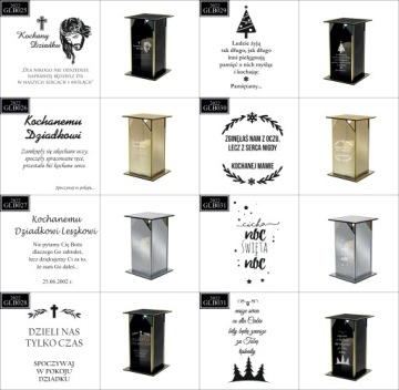 Эксклюзивная зеркальная стеклянная свеча ПЕРСОНАЛИЗИРОВАННАЯ с ГРАВИРОВКОЙ для БАБУШЕК И ДЕДушек