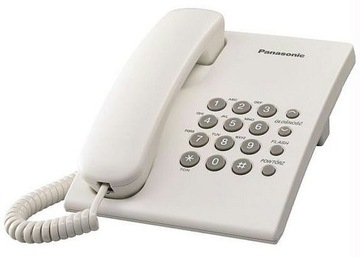 TELEFON STACJONARNY SZNUROWY PANASONIC KX-TS 500 PD Biały