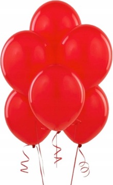 BALONY PASTELOWE CZERWONE URODZINY 25cm 10szt