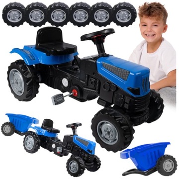 Поездка на тракторе с прицепом Трактор для детей с педалями до 50 кг PILSAN