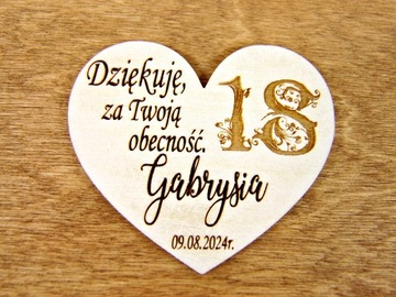 Подарок-спасибо на 18 лет на магните Бесплатная сумка