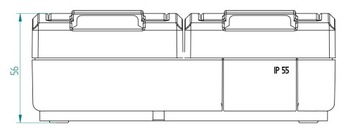 РОЗЕТКА AQUANT ДВОЙНАЯ Н/Т IP55 СЕРАЯ 1242-10