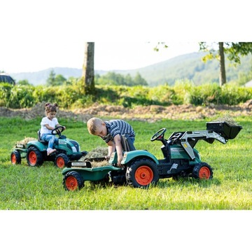 DUŻY TRAKTOR LANDER DLA DZIECI NA PEDAŁY Z PRZYCZEPĄ KLAKSON OD 3 LAT FALK