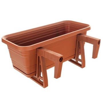 БАЛКОННАЯ ЯЩИКА ЦВЕТОЧНЫЙ ВАЗ ЦВЕТОЧНЫЙ ВАЗ 40см РУЧКИ ПОДСТАВКА БАЛКОННАЯ БАЛЮСТРАДА