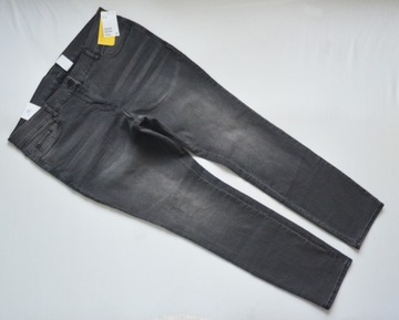 NOWE Spodnie damskie jeansowe rurki wyższy stan jeans szare siwe H&M 46/48