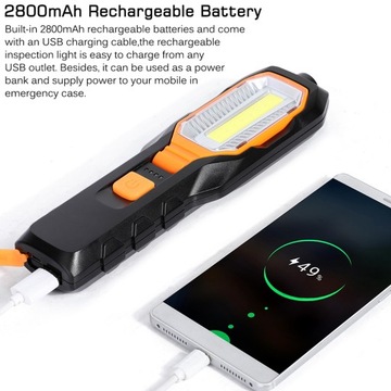 Светодиодный фонарик Cob Workshop с магнитом USB