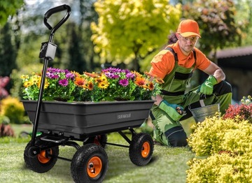 ПРИЦЕП ДЛЯ САДОВОГО ТРАНСПОРТА ПРИЦЕП ТАЧКА НАДУВНЫЕ КОЛЕСА ДО 300 КГ 75 Л