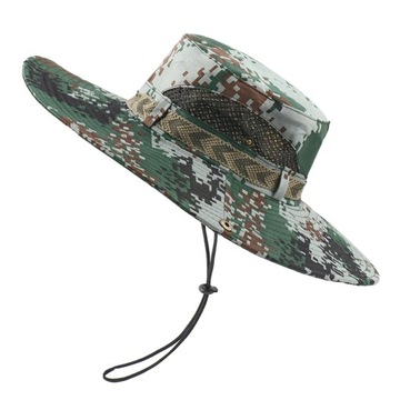 Męski kapelusz przeciwsłoneczny, kapelusz typu Bucket z szerokim rondem i ochroną UV, składany zielony 2