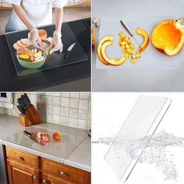 ПРОЗРАЧНАЯ РАЗДЕЛОЧНАЯ ДОСКА ДЛЯ КУХОННОЙ СТОЛЕШНИЦЫ ДЛЯ МЯСА И ОВОЩЕЙ 45Х35СМ