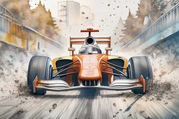Fototapeta Formuła 1 Nowoczesna tapeta młodzieżowa Wyścigowy Bolid 148x220