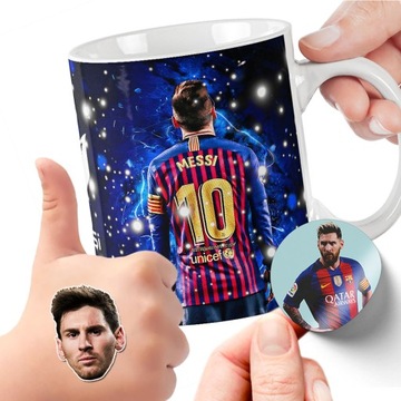 ZESTAW NA PREZENT KUBEK DLA DZIECI TATUAŻE NAKLEJKI LIONEL MESSI JAKOŚĆ