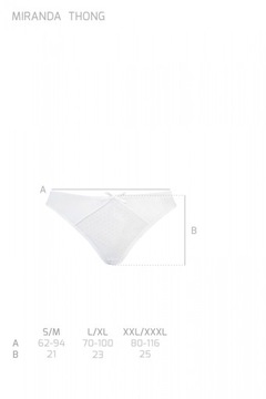 MIRANDA THONG white L/XL majtki - Passion