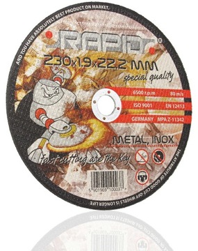 TARCZA DO CIĘCIA METALU STALI 230X1,9MM TARCZE SOLIDNA